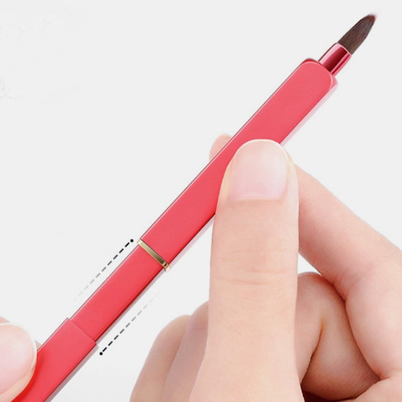 VILLCASE 3pcs Lipstick Brush Set Portable Retractable Lip Makeup Brushes for Women, Includes Red, Silver, Black, Professional Lipstick Applicators for Precise Cosmetic Use - Image 4