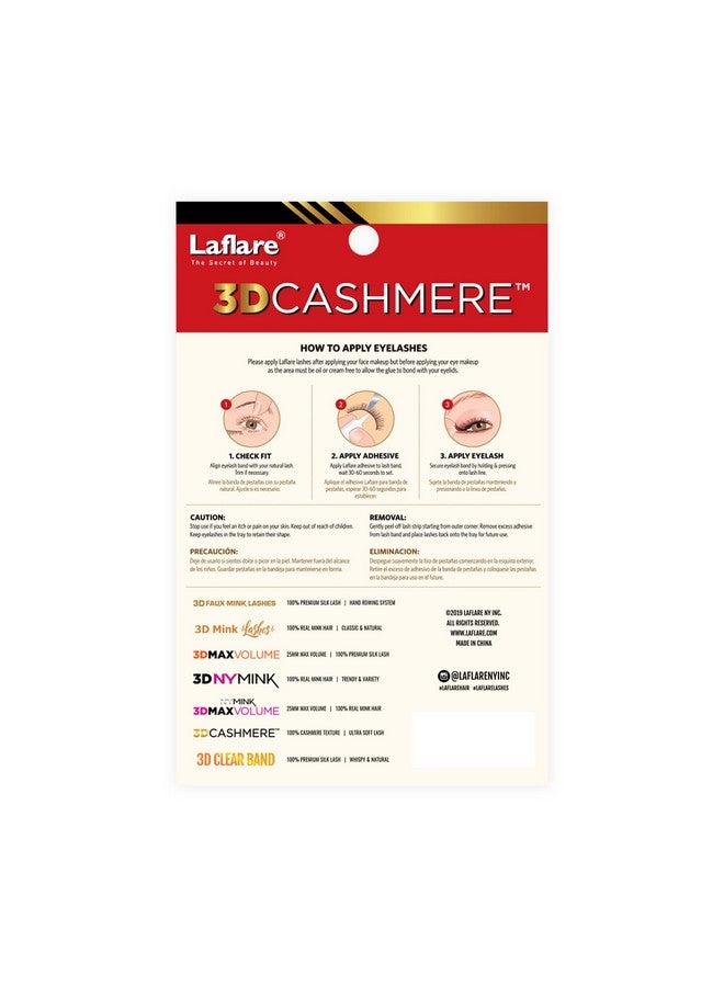 لافلير رموش صناعية ثلاثية الأبعاد من الكشمير Multipack، فائقة النعومة، فاخرة، خالية من القسوة، وقابلة لإعادة الاستخدام، 5 أزواج، عبوة اقتصادية (102X5P) - Image 4