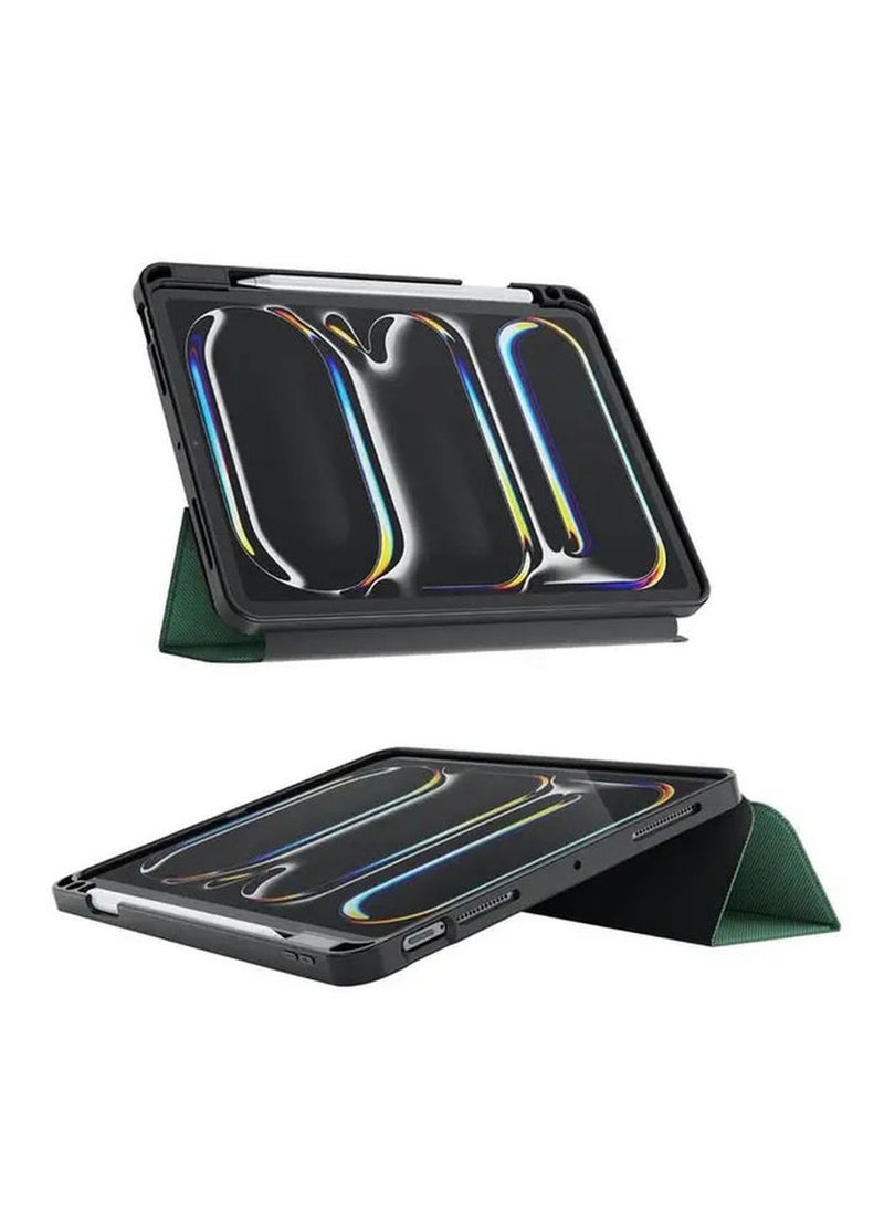 GREEN LION Hogo Premium Case with Pencil Holder for iPad Air 13"/ Magnetic Smart Cover Auto Sleep/Wake / 2-Way Position Viewing & Typing / Stable Tri-Fold Stand / Slim & Lightweight - Green - Image 4