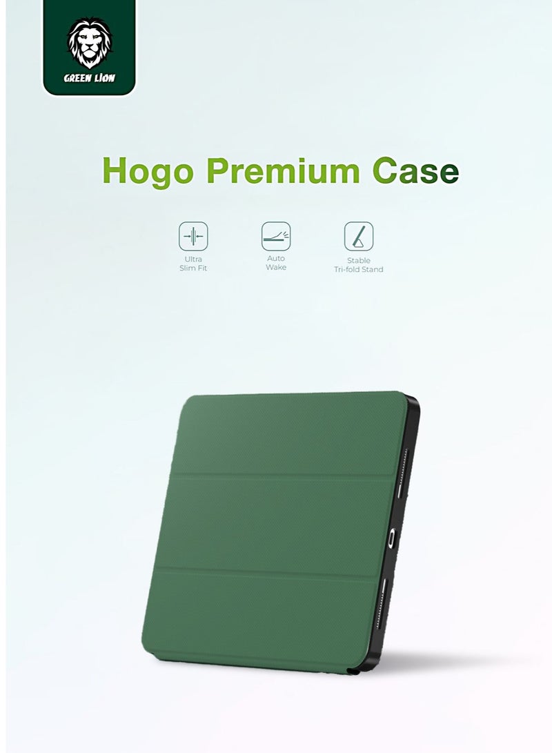 GREEN LION Hogo Premium Case with Pencil Holder for iPad Air 13"/ Magnetic Smart Cover Auto Sleep/Wake / 2-Way Position Viewing & Typing / Stable Tri-Fold Stand / Slim & Lightweight - Green - Image 3