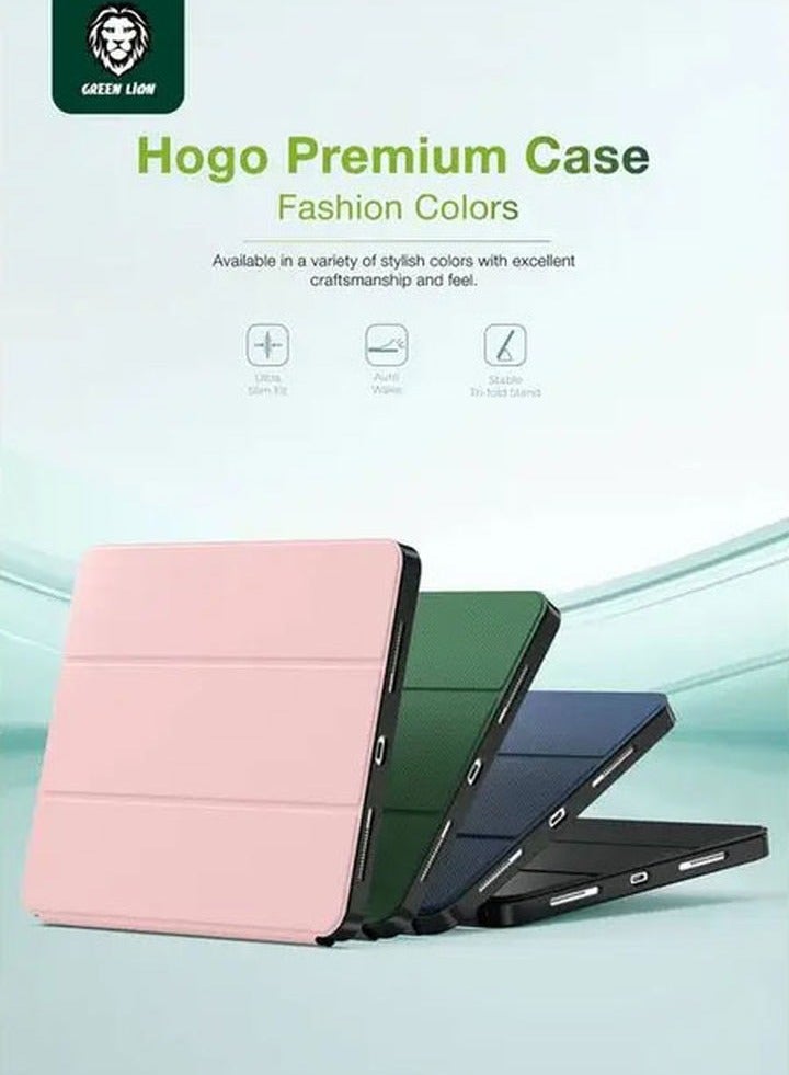 GREEN LION Hogo Premium Case with Pencil Holder for iPad Air 13"/ Magnetic Smart Cover Auto Sleep/Wake / 2-Way Position Viewing & Typing / Stable Tri-Fold Stand / Slim & Lightweight - Green - Image 5