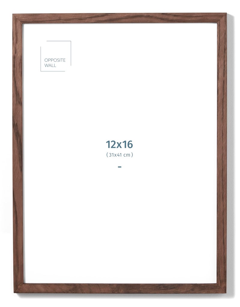 Opposite Wall Opposite Wall  12x16 in  Dark Solid Oak Wood Picture Frame  Lightweight Versatile  Shatterproof  Wall Hanging Poster or Photo Frame  Wall Decor for Office Gallery  Home 