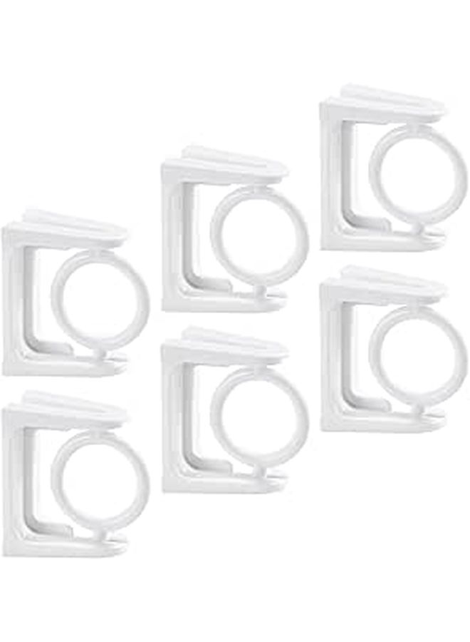 6 Rotatable Towel Hooks Self Adhesive No Drill Wall Mount Bathroom Holder - Image 1