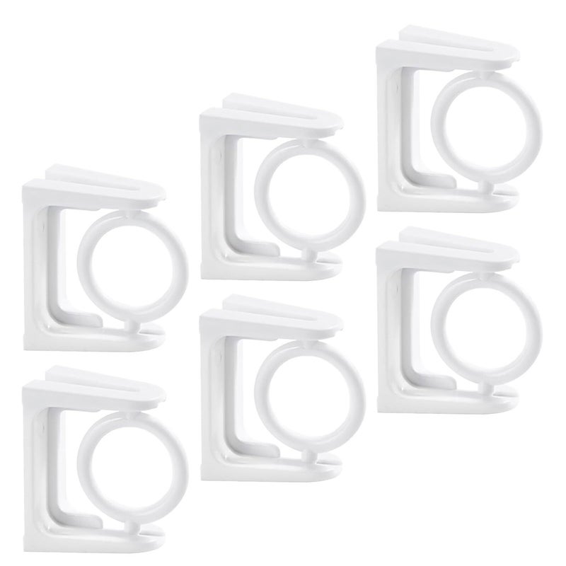 6 Rotatable Towel Hooks Self Adhesive No Drill Wall Mount Bathroom Holder - Image 2