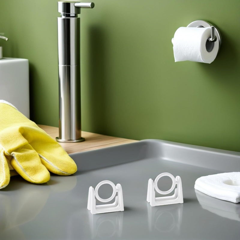 6 Rotatable Towel Hooks Self Adhesive No Drill Wall Mount Bathroom Holder - Image 5