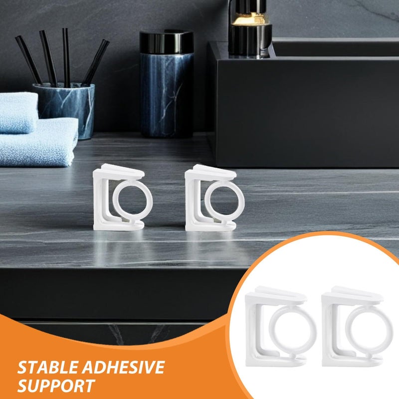 6 Rotatable Towel Hooks Self Adhesive No Drill Wall Mount Bathroom Holder - Image 4