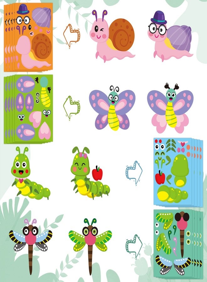 CY2SIDE 45pcs Make Your Own Bugs Stickers for Kids, Butterfly Beetle Bee Make a Face Stickers Games for School Rewards, Summer Insect Party Favor, DIY Mix and Match Bugs Summer Party Games - Image 3