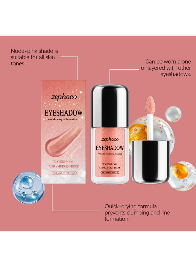 zephoco Shimmer Liquid Eyeshadow, Natural Color, Waterproof, Brightening, Easy To Apply, Daily Wear Eye Makeup - Image 4