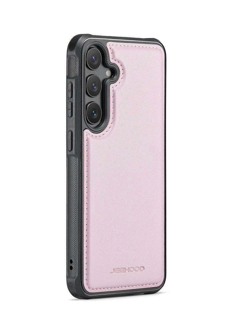 جيهود كيس مي جراب موبايل متوافق مع سامسونج جلاكسي اس 25 بلس فاخر من جلد البولي يوريثين غطاء خلفي مغناطيسي للشحن اللاسلكي متوافق مع سامسونج جلاكسي اس 25 بلس (وردي) - Image 2