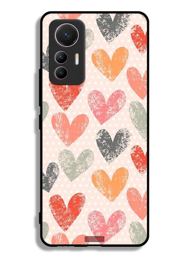 Tolwak Xiaomi 12 Lite Protective Case Cover Hearts Art - Image 2