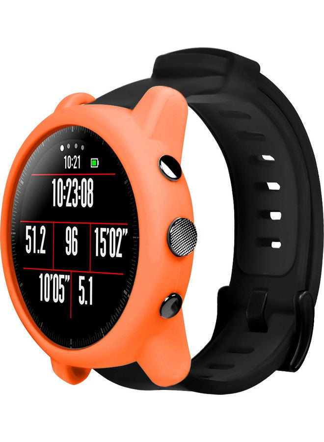 NIBEMINENT Silicone Protective Smart Watch Case For Xiao Mi Huami 2 Amazfit Stratos Band Orange  - Image 4