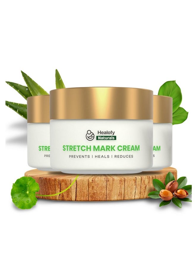 Healofy Naturals - Healofy Stretch Marks Cream - Advanced Stretch Mark Removal Cream | Reduces Stretch Marks & Scars |Visible Results In 28 Days | Hydrates, Heals & Rejuvenates Skin | Safe Oil & Butter Blend (Shea, Cocoa, Jojoba, Coconut) | Best Stretch Mark Prevention During Pregnancy | 100 Grams | Pack Of 3 - Image 1