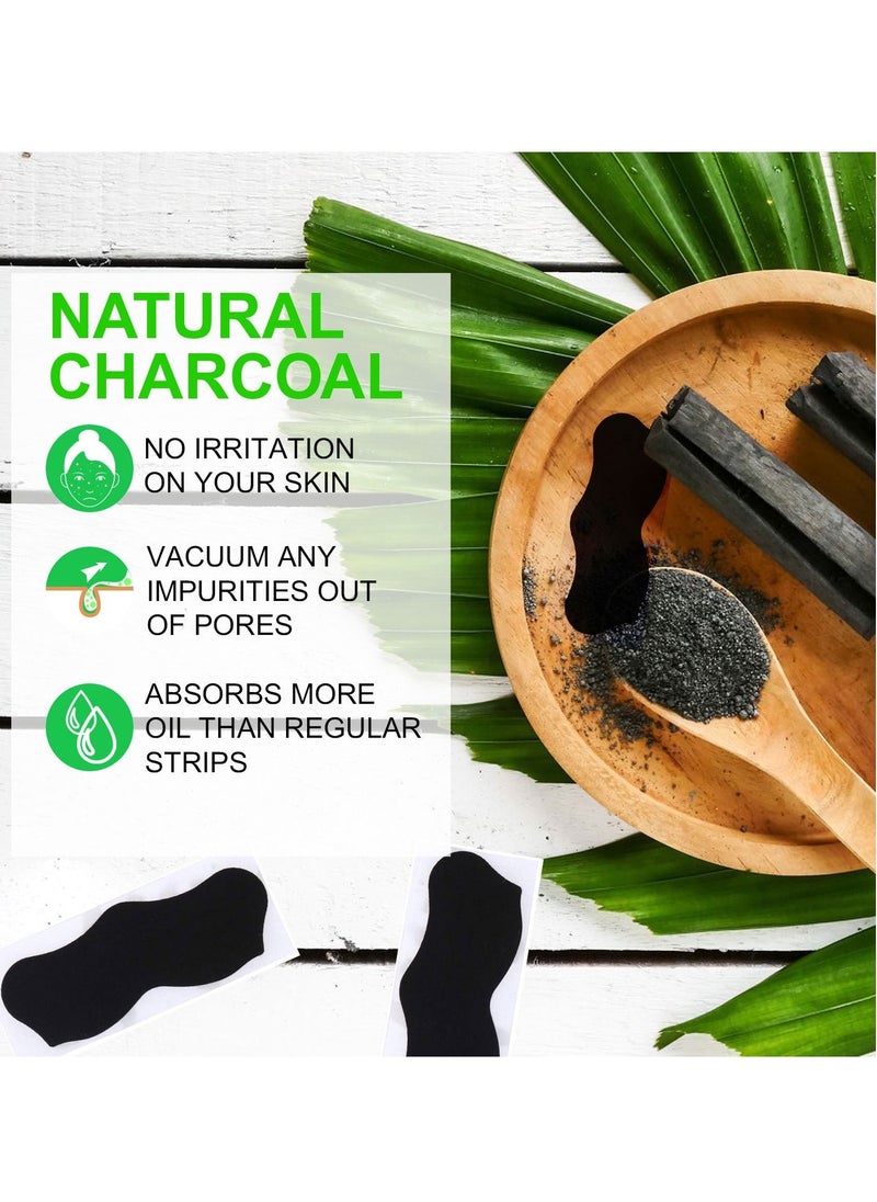Elaimei 80 Pieces Deep Cleansing Nose Strips Pores Cleaning Natural Charcoal Nose Strips for Face Nose Pores Deep Cleansing Face Oil and Blackheads for All Skin Types  - Image 4