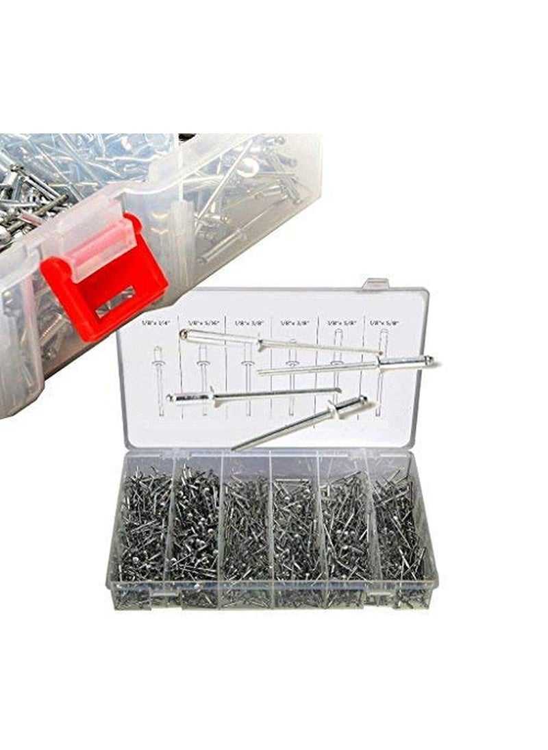 DIY Crafts Diy Crafts CTDIYHI27795 44204 Blind Pop Rivet Assortment Hand and Air Riveter With Storage Pack of 500 Pop Rivet Multicolor 