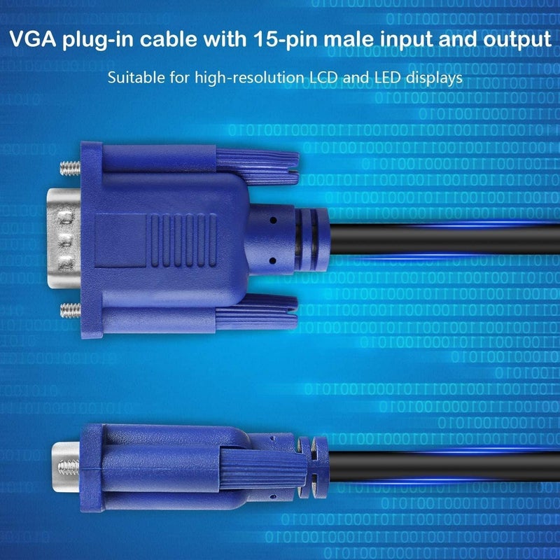 PASOW VGA to VGA Monitor Cable HD15 Male to Male for TV Computer Projector (15 Feet) - Image 5