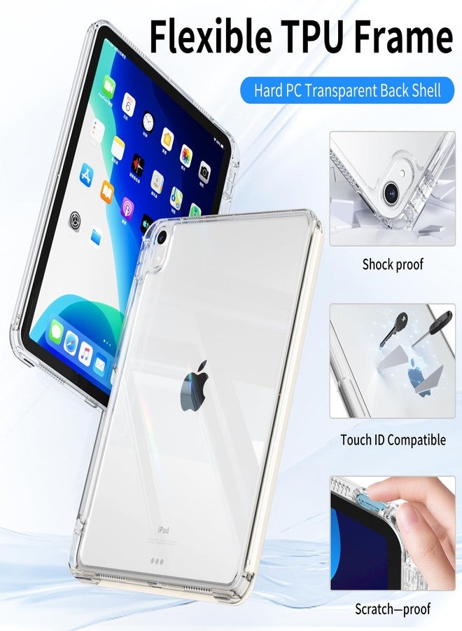 kenke جراب KENKE الهجين لجهاز iPad Air مقاس 11 بوصة M3 2025/M2 2024، وجهاز iPad Air من الجيل الخامس/الرابع 2022/2020 مقاس 10.9 بوصة مع حامل قلم، غطاء منزلق قابل للفصل 2 في 1 مع غطاء خلفي شفاف صلب من البولي كربونات، لون أبيض كريمي - Image 3