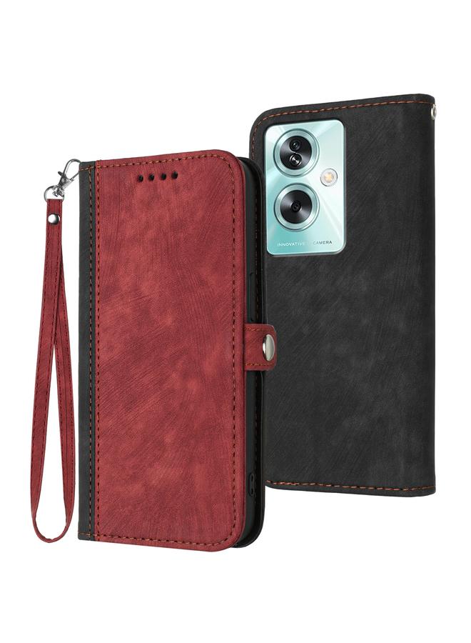 erorex Case For OPPO A79 Side Buckle Double Fold Hand Strap Leather Phone Case - Image 1