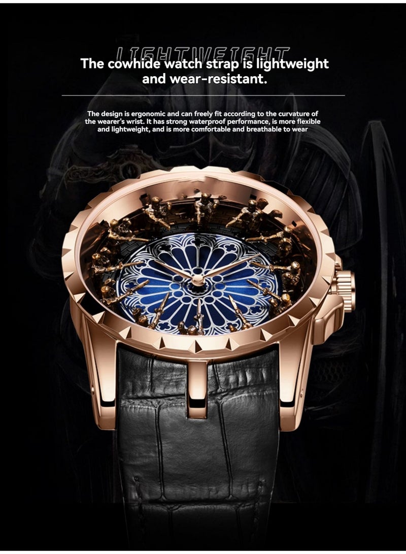 FENSIR Twelve Round Table Knight Watch Valentine's Day Gift for Boyfriend, Personalized Trendy Men's Quartz Watch - Image 3