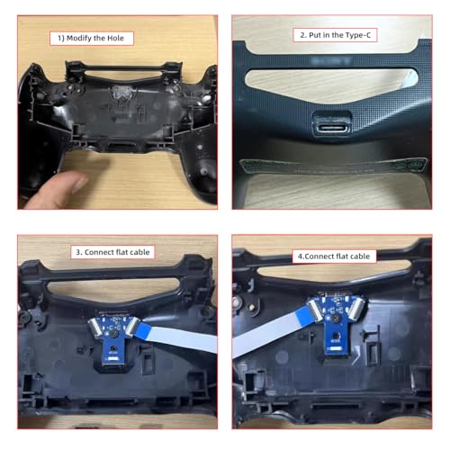 CY DIY Solder Type-C Female Socket Replace Micro-USB 5Pin for PS4 DualShock JDS-040 JDS-055 Repair Part Board Connector Module - Image 5