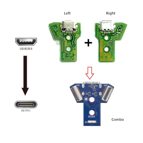 CY DIY Solder Type-C Female Socket Replace Micro-USB 5Pin for PS4 DualShock JDS-040 JDS-055 Repair Part Board Connector Module - Image 2