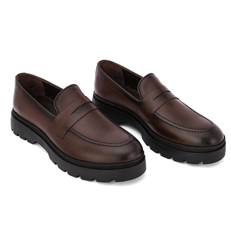 Brio Urban Chunk Loafers - BROWN