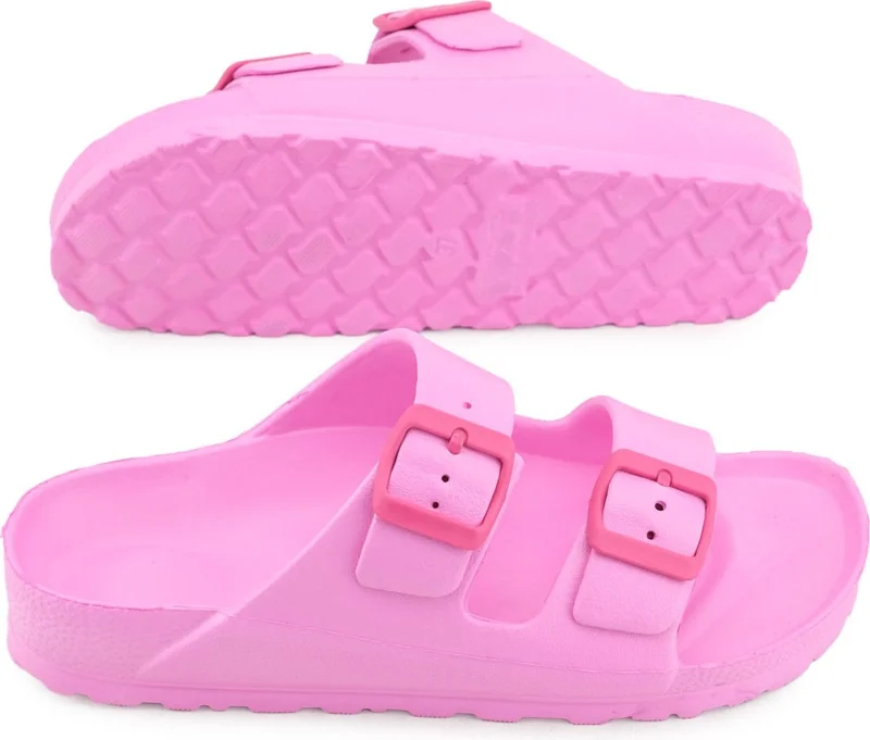 Gezer Summer Women's Double Buckle Adjustable Bathroom Garden Beach Pool Slippers