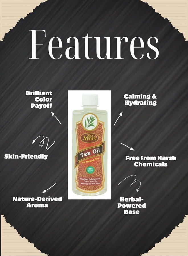 أفرين زيت شاي الحناء العشبي من أفرين ٥٠٠ مل لصنع أقماع الحناء | زيت فاخر لصنع أقماع الحناء للحصول على لون داكن غني وحناء تدوم طويلاً - Image 5