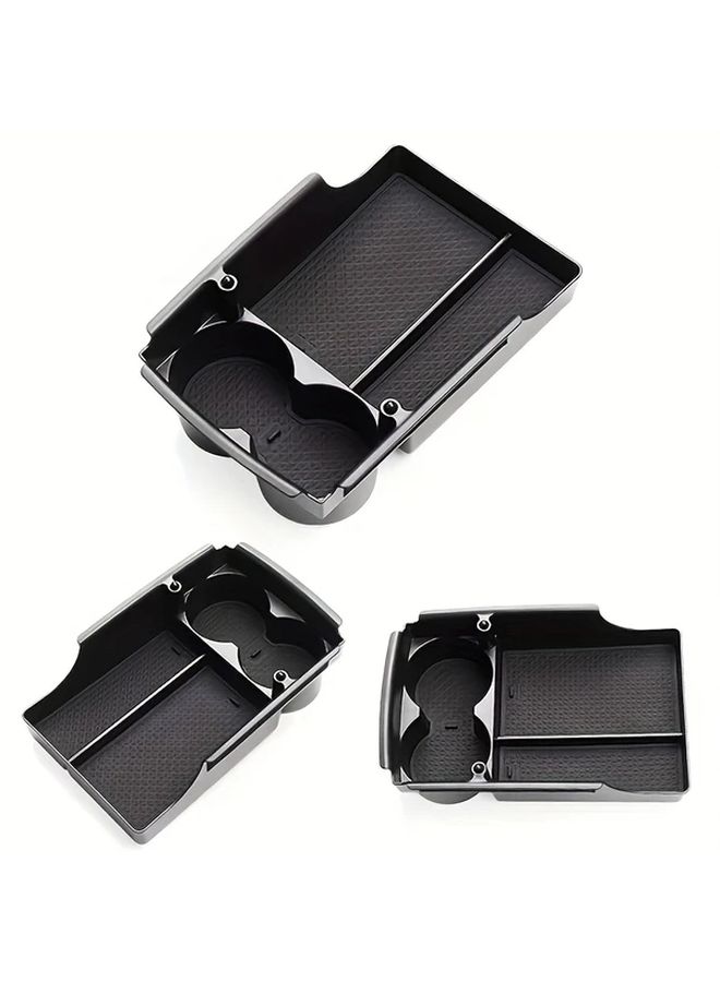 Black Center Console Storage Box with Armrest Hidden Compartments Cup Phone Holder for Tesla Model S X 2016 2021 - Image 4