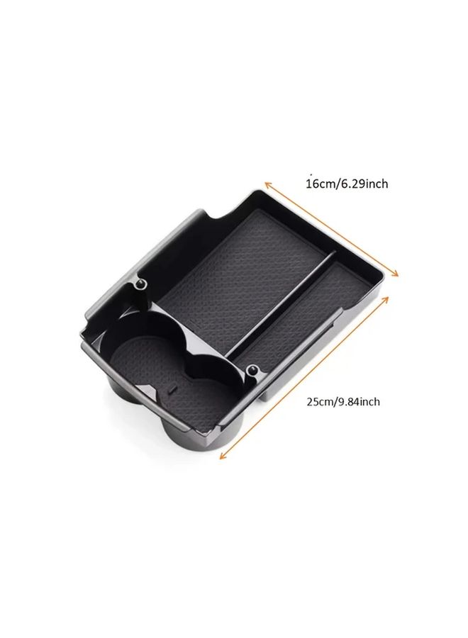 Black Center Console Storage Box with Armrest Hidden Compartments Cup Phone Holder for Tesla Model S X 2016 2021 - Image 2