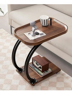 ماركة غير محددة طاولة جانبية خشبي على شكل حرف C  - Image 2