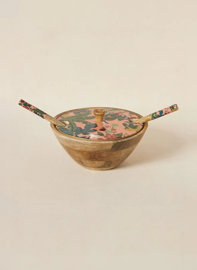 تشومباك Country Wooden Salad Bowl & Server Set