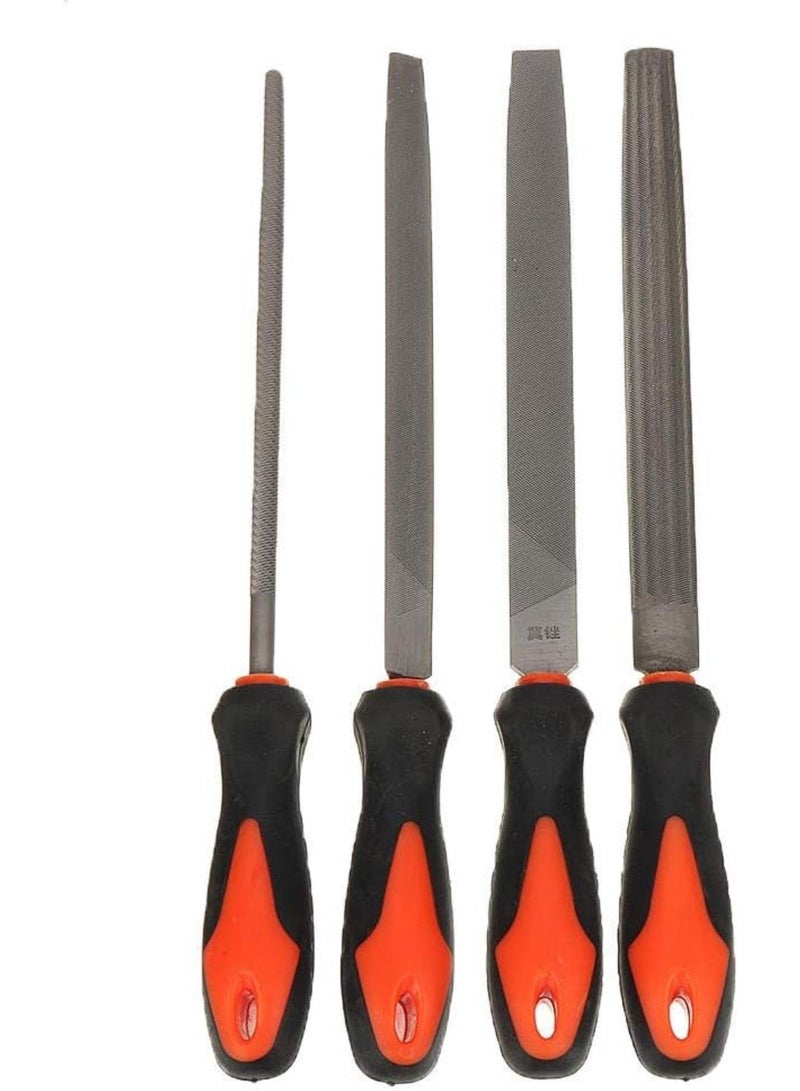 GGOOT DIY & Tools/Hardware 18Pcs Carbon Steel Files Set Flat/Triangle/Half-round/Round Large File and Needle Files, Soft Rubbery Handle for Woodworking Shaping - Image 3