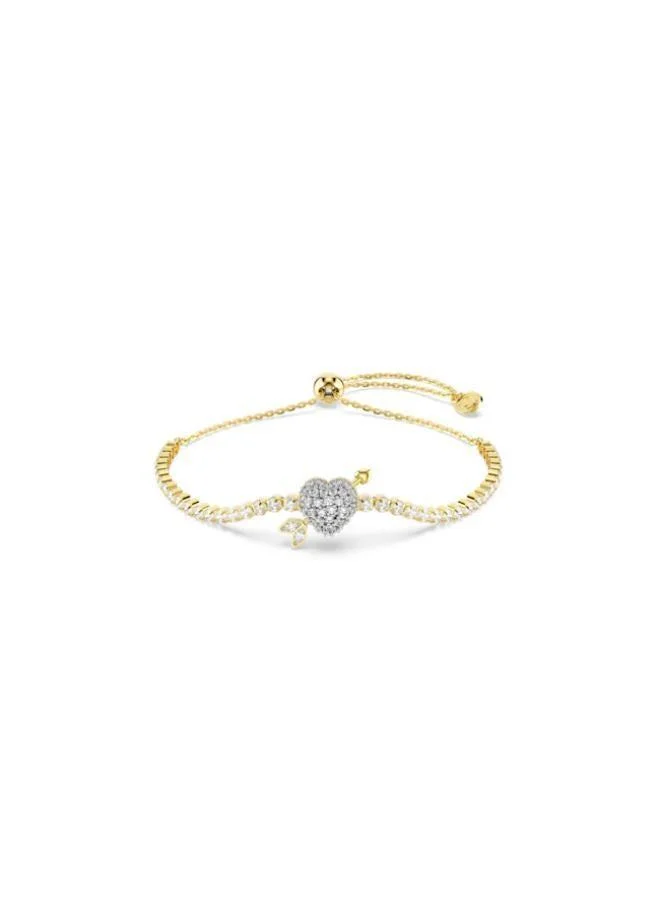 Idyllia White Crystal Gold Tone Plated Bracelet