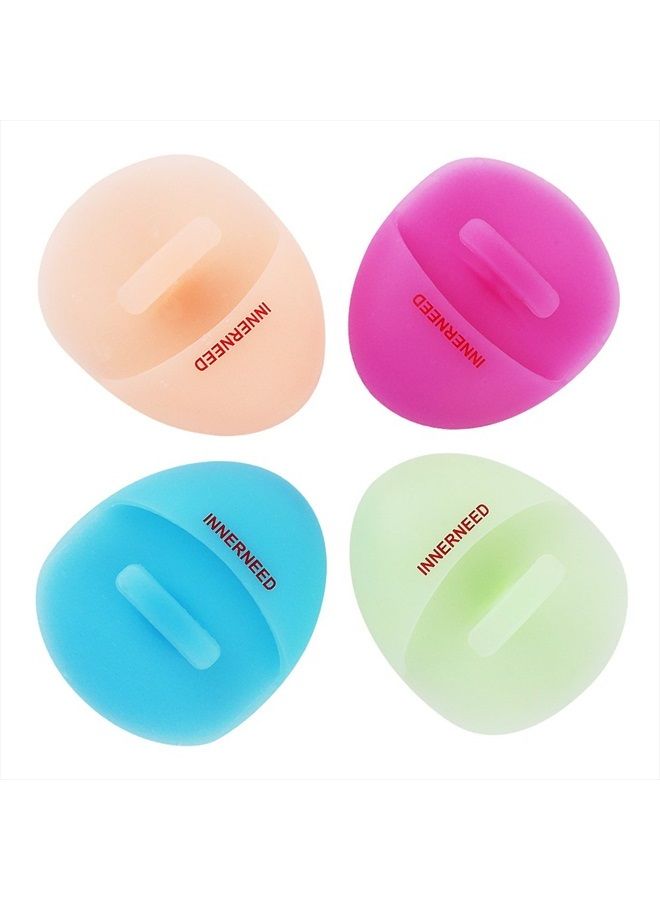 Innerneed Super Soft Silicone Face Cleanser and Massager Brush Manual Facial Cleansing Brush Handheld Mat Scrubber for Sensitive, Delicate, Dry Skin (Pack of 4) - Image 1