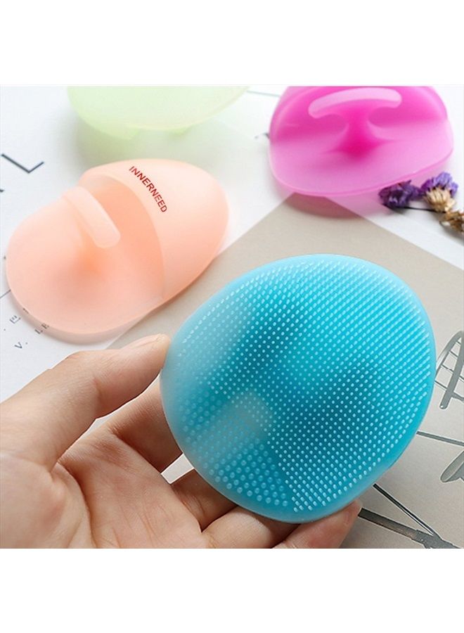 Innerneed Super Soft Silicone Face Cleanser and Massager Brush Manual Facial Cleansing Brush Handheld Mat Scrubber for Sensitive, Delicate, Dry Skin (Pack of 4) - Image 2