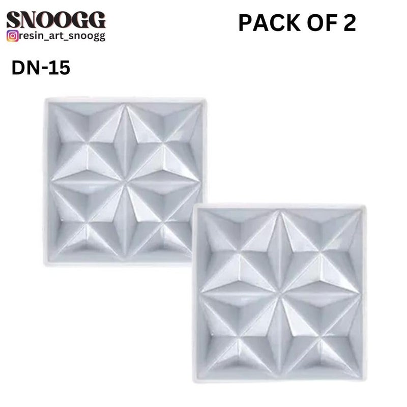 Snoogg SNOOGG Pack of 4 inch / 2 Piece 3D Square Shape Mould Epoxy Resin Casting Moulds for Making and DY Coaster, Cups Mats, Photo Display, Mantra Frame,Home Decoration and More.  - Image 2