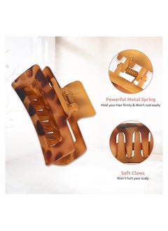 KHAJUL 8-Piece Strong Hold Hair Claw Clips Multicolour 2 Styles Nonslip Medium Large Jaw Clip for Women and Girls, 4 Square Matte and 4 Bright Acrylic Hair Clamps for Thick Thin Fine Long Hair  - Image 3