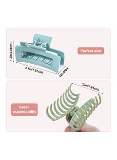 KHAJUL 8-Piece Strong Hold Hair Claw Clips Multicolour 2 Styles Nonslip Medium Large Jaw Clip for Women and Girls, 4 Square Matte and 4 Bright Acrylic Hair Clamps for Thick Thin Fine Long Hair  - Image 2