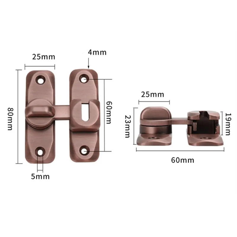 90 Degree Sliding Door Lock Gray Home Hardware Accessories - Image 3