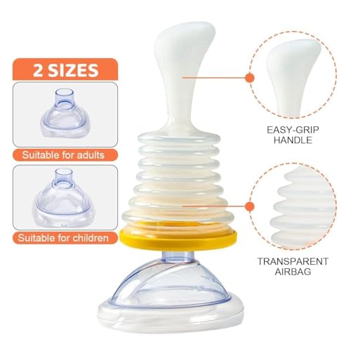 VelloreX Anti-Choking Rescue Device for Kids & Adults with 2 Reusable Masks | High-Pressure Suction Heimlich Assist Tool for Home, School, Office & Travel | Emergency Choking Relief First-Aid Kit for Safe & Quick Airway Clearance (Family Kit -2 Masks – Adult + Child) - Image 2