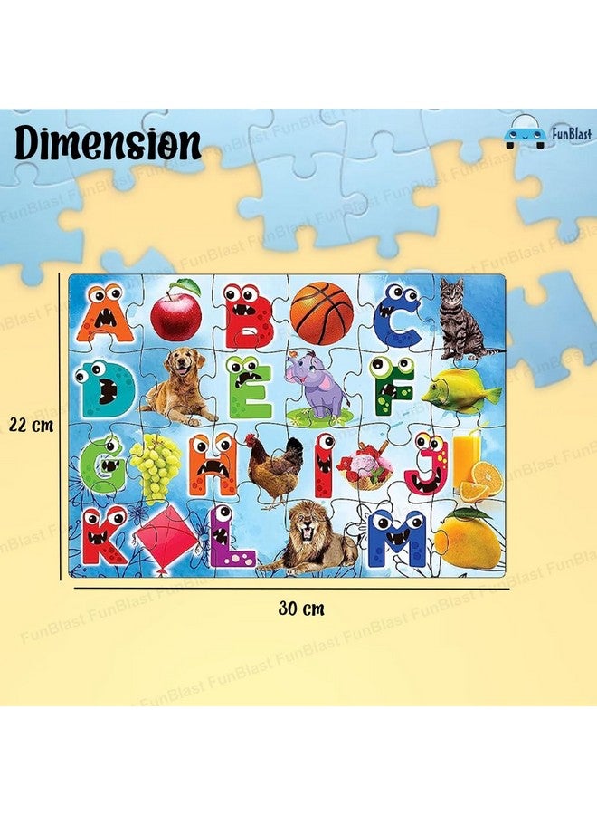 فنبلاست لعبة تركيب الصور المقطوعة الأبجدية من فن بلاست للأطفال من عمر 3 إلى 5 سنوات - 48 قطعة (متعددة الألوان، مقاس 30×22 سم) - Image 2