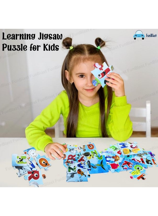 فنبلاست لعبة تركيب الصور المقطوعة الأبجدية من فن بلاست للأطفال من عمر 3 إلى 5 سنوات - 48 قطعة (متعددة الألوان، مقاس 30×22 سم) - Image 4