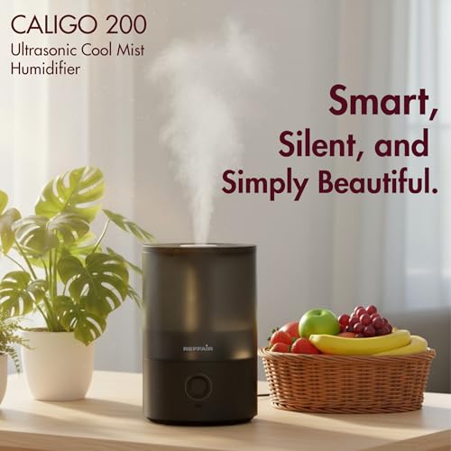 Reffair Caligo 200 3.5L Smart Cool Mist Ultrasonic Humidifier for Bedroom, Top-Fill, Auto Humidity Adjustment, Essential Oil Diffuser, Ideal for Baby Nursery and Indoor Plants (Black) - Image 5
