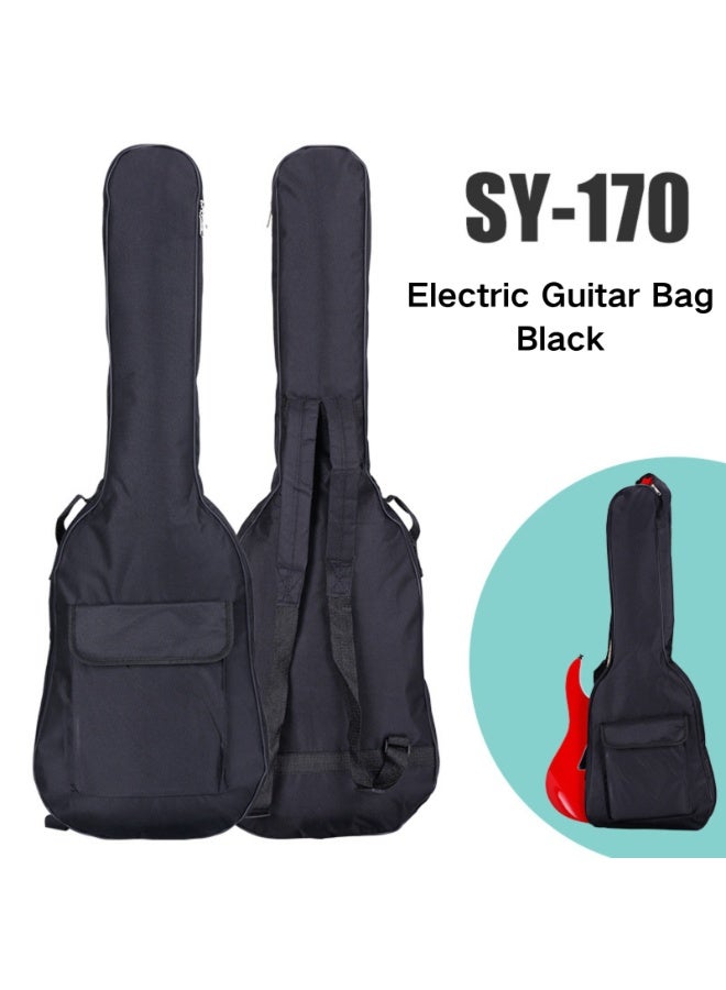 Nylon Electric Guitar Bag with Double Shoulder Straps & Large Pocket-SY170 Black - Image 1