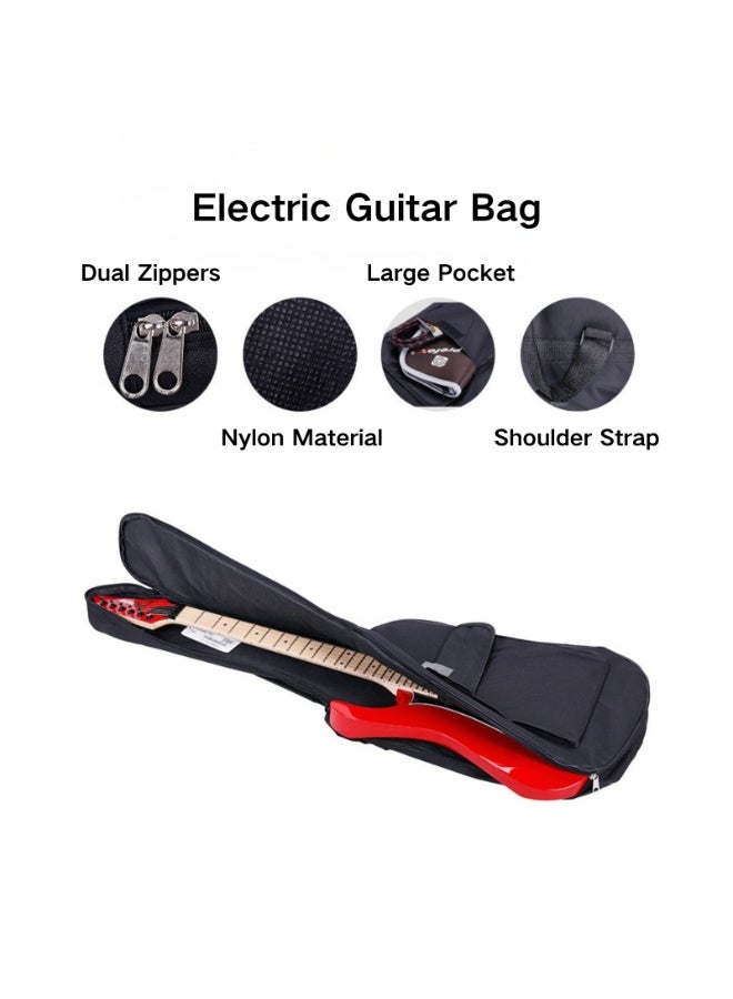 Nylon Electric Guitar Bag with Double Shoulder Straps & Large Pocket-SY170 Black - Image 2