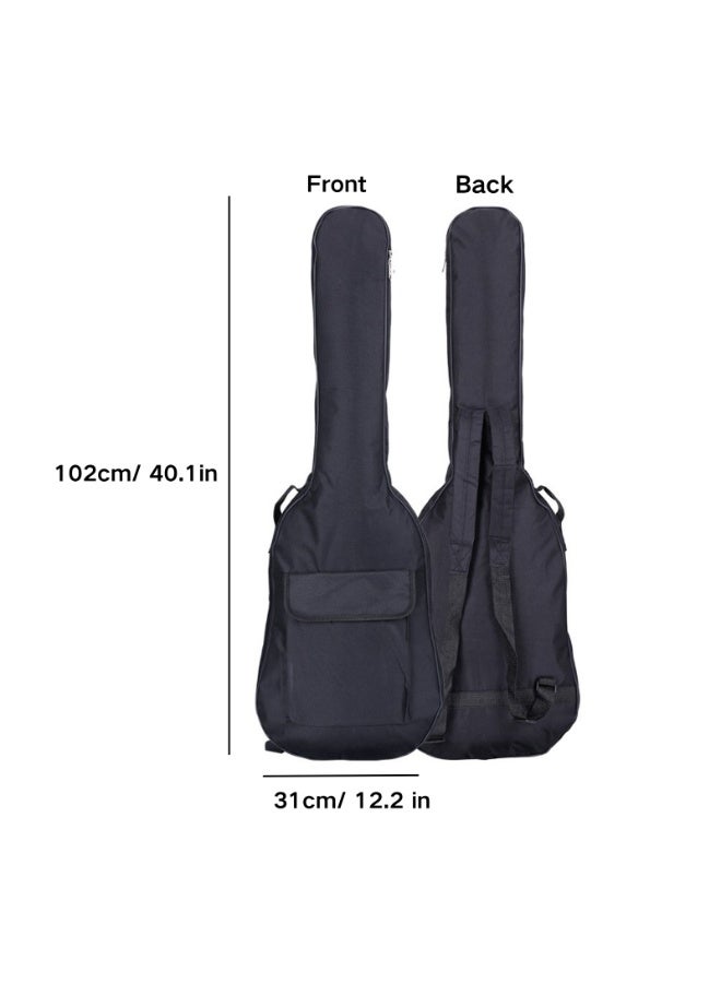 Nylon Electric Guitar Bag with Double Shoulder Straps & Large Pocket-SY170 Black - Image 3