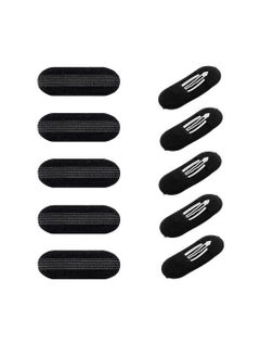 10pcs Black Women Lady Girl Sponege Bump Up Hair Clip Volume Inserts Tool Bun Updo Hair Styling Barrettes Fluffy Hair Pad