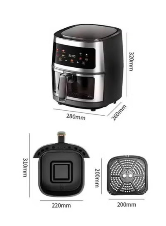 إلترازون 8L Large Capacity Air Fryer with 2400W High-Power Heating, Digital Touchscreen, Oil-Free Hot Air Fryer for Healthy Frying, Baking, Grilling, Roasting & Reheating, Non-Stick Basket, Fast Even Cooking, Family-Size Electric Air Cooker for Home Kitchen, Easy Clean & Energy Efficient - Image 4
