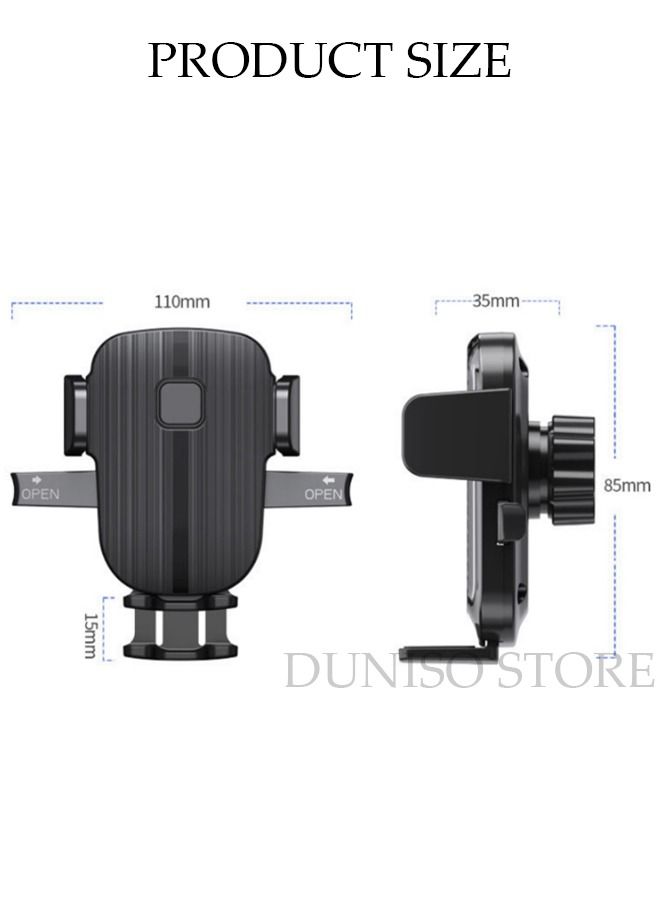 DUNISO Upgraded Car Phone Holder Phone Mount for Air Vent Anti-Shake Phone Holder WIth 3-In-1 Data USB Charge And Sync Cable Hand Free Mount for All Cell Phones - Image 4