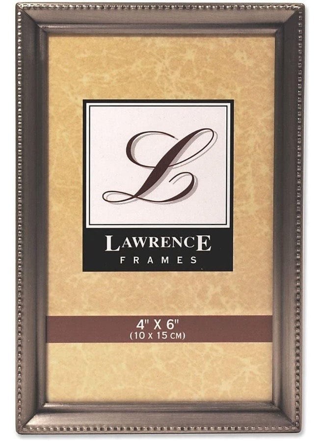 Lawrence Frames 11546 Antique Pewter 4x6 Picture Frame - Bead Border Design